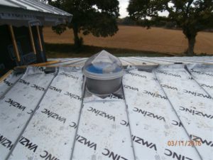 puits de lumière toiture zinc
