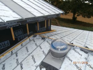 puits de lumière toiture zinc